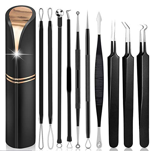Blackhead Remover Tool Kit Aooeou 10 Pcs Professional Pimple Popper Tool  Comedone Extractor Acne Removal Kit for Blemish Whitehead Popping Zit Removing for Nose Face