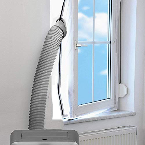 FWX airlock Window Seal for Mobile air-Conditioning Units,Air Conditioning Soft Cloth Sealing Baffle,hot air Stop - Easy to Install - no Need for Drilling Holes