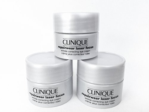 Clinique Repairwear Laser Focus Wrinkle Correcting Eye Cream 15ml05oz Lot of 3x017oz Jars