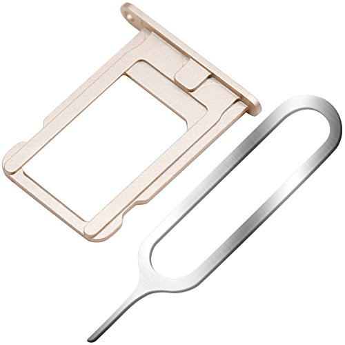 SIM Card Tray Holder Slot Replacement Part for Gold iPhone 5 and 5S FineGood SIM Card Tray Holder Accessory with Sim Card Remover Eject Pin Key Tool  Gold