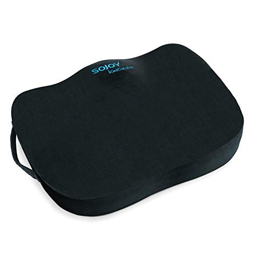 Sojoy Gel and Memory Foam Seat Cushion for Back Pain Relief and Tailbone Comfort Seat CushionNonSlip Orthopedic Coccyx Cushion for Office Chair Car Seat  Sciatica Relief Black