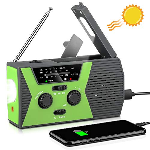 ?Upgraded? Emergency Solar Hand Crank Radio NOAA Portable Weather Radio for Household and Outdoor Emergency with AMFM LED Flashlight Reading Lamp SOS Alarm and 2000mAh Power Bank USB Charger ?Upgraded? Emergency Solar Hand Crank Radio NOAA Portable Weather Radio for Household and Outdoor Emergency with AMFM LED Flashlight Reading Lamp SOS Alarm and 2000mAh Power Bank USB Charger