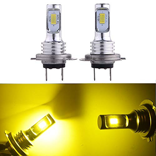 labwork 2pcs H7 LED Headlight High Beam and Low BeamFog Light 4000LM 3000K Yellow