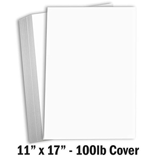 Hamilco White Cardstock Thick 11x17 Paper - Heavy Weight 100 lb Cover Card Stock 50 Pack (100lb Cover)