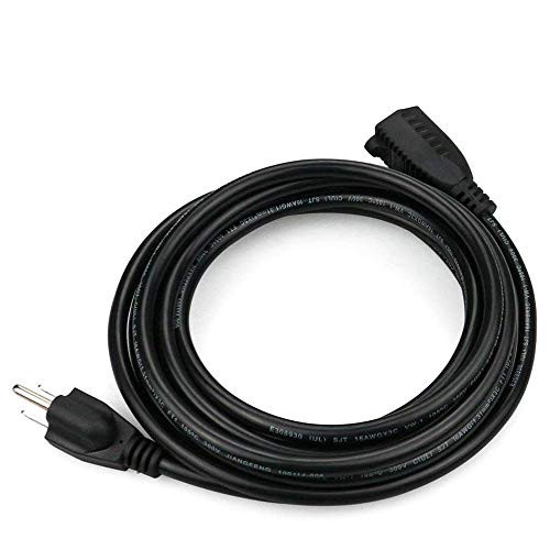 Power Extension Cord, Indoor 3 Prong Plug 16AWG - UL Approved - 15 feet (2 Pack | Black) Power Extension Cord, Indoor 3 Prong Plug 16AWG - UL Approved - 15 feet (2 Pack | Black)