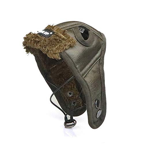 BBEART Pet Hat Fashion Retro Dog Aviator Hat Warm Pilot Cap with Ear Holes Cold Weather Hat for Small Medium Large Dog L Brownness