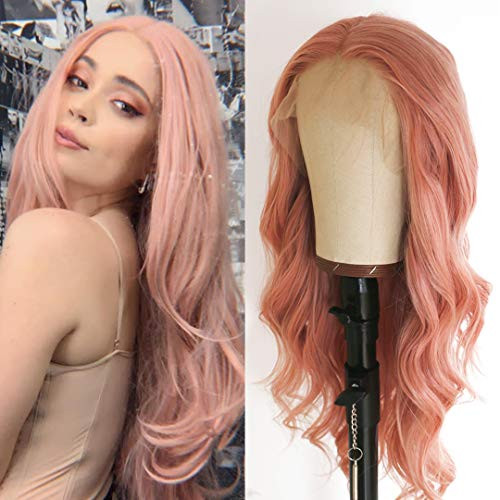 Friya Pink Lace Front Wigs Long Deep Curly Loose Wave Wig Synthetic Heat Resistant Fiber Hair Glueless lace Wig With Baby Hair Natural Hairline for Women 24 Inches Friya Pink Lace Front Wigs Long Deep Curly Loose Wave Wig Synthetic Heat Resistant Fiber Hair Glueless lace Wig With Baby Hair Natural Hairline for Women 24 Inches