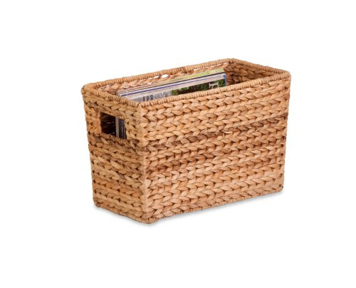 Honey-Can-Do STO-02883 Magazine Water Hyacinth Basket, 15.5 L x 5.3 W x 10 H in