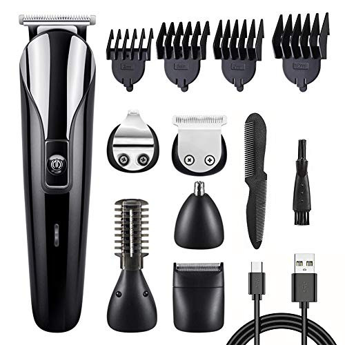 Hair Clipper Beard Trimmer kit for Men Cordless Hair Mustache Trimmer Electric Hair Cutting Kit Precision Trimmer for Nose Ear Facial Hair USB Regargeable and 6 in 1 Grooming kit Hair Clipper Beard Trimmer kit for Men Cordless Hair Mustache Trimmer Electric Hair Cutting Kit Precision Trimmer for Nose Ear Facial Hair USB Regargeable and 6 in 1 Grooming kit