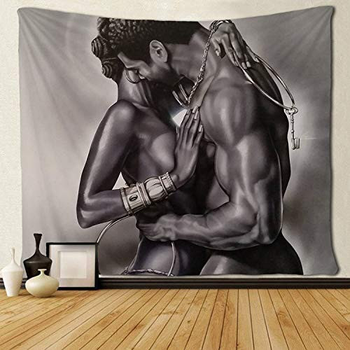 SARA NELL Tapestry African American Couple Make Love Black Art Tapestries Hippie Art Black Art Wall Hanging Throw Tablecloth 50X60 Inches for Bedroom Living Room Dorm Room SARA NELL Tapestry African American Couple Make Love Black Art Tapestries Hippie Art Black Art Wall Hanging Throw Tablecloth 50X60 Inches for Bedroom Living Room Dorm Room