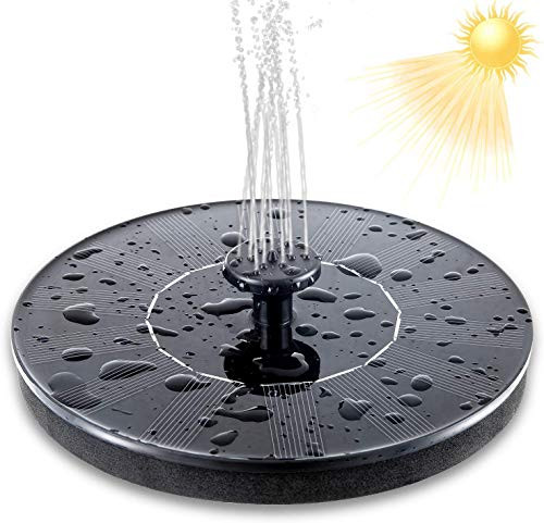 IDEALHOUSE Solar Water Fountain Mini Solar Floating Water Pump Circle Solar Floating Water Fountain with 4 Nozzles Perfect for Bird Bath Small Pond Pool Garden Water Circulation for Oxygen