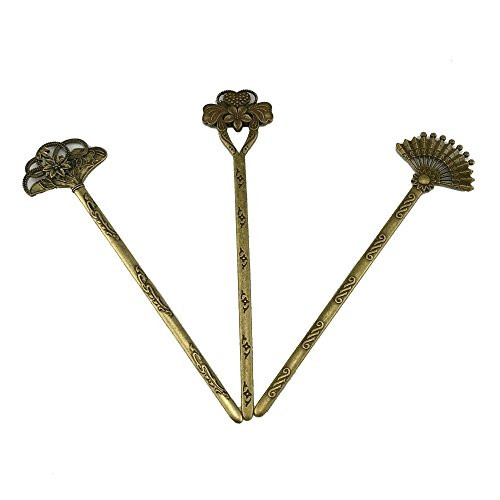 yueton Pack of 3 Vintage Hair Stick Retro Hair Chopsticks Chignon Pin
