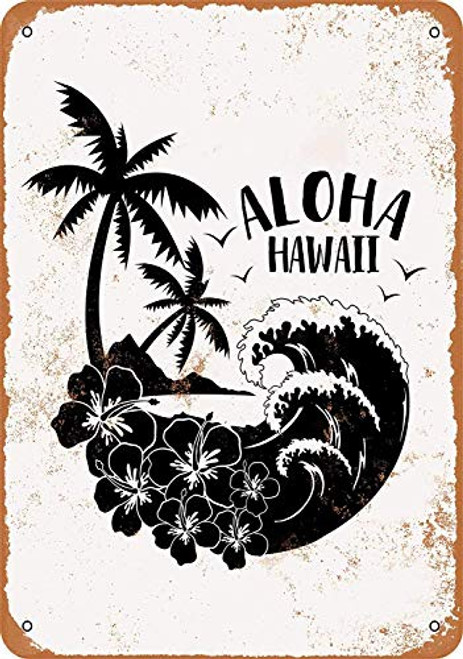 Yousigns Aloha Hawaii Metal Tin Sign 12 X 8 Inches Retro Vintage Decor