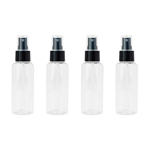 HIQUAL Spray Bottle Fine Mist Mini Clear 100ml35oz Spray Bottles Small Reusable Empty Plastic Bottles with Atomizer Pumps 4 PACK