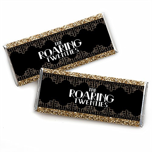 Roaring 20's - Candy Bar Wrapper 1920s Art Deco Jazz Party Favors - Set of 24
