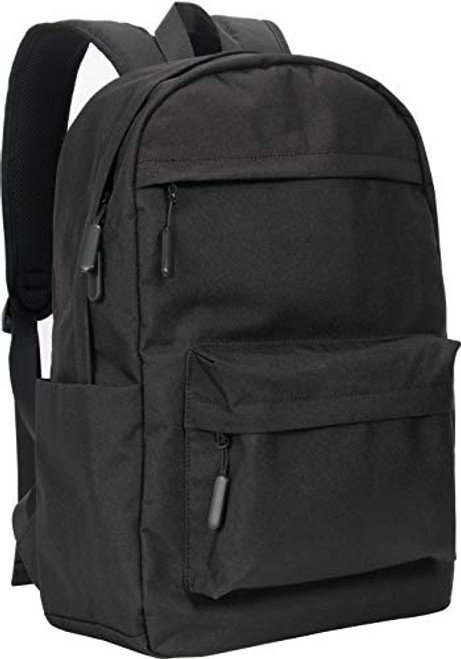 Backpack 21Liter Waterproof Bag 156 inch Laptop School Bookbag for Men Women Teen Girls Boys kids Travel Hiking Business 33 x 14 x 43 cm Black with Zipper Cover