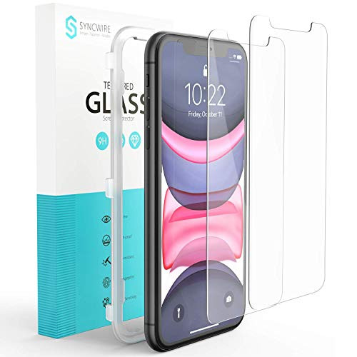 Syncwire Screen Protector for iPhone 11XR 2 Pack Tempered Glass Screen Protector 9H HD Anti Scratch Installation Frame Bubble Free AntiFingerprint  61 Inch