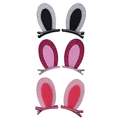 Easter Bunny Ears HairpinRabbit Hair ClipsBarrettes for GirlsEaster Party Supplies Hair Accessories for Girls 3 Pairs