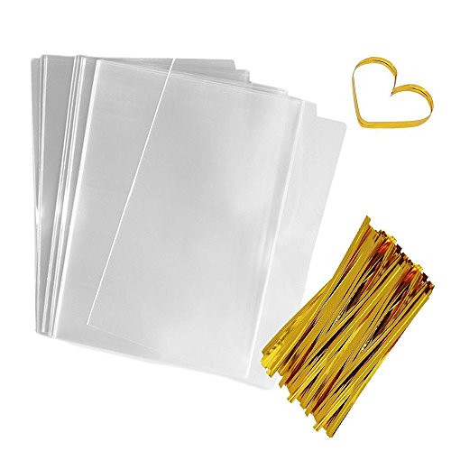 Cellophane Bags 200 PCS Clear Flat Cello Treat Bags Party Favor Bag for Gift Bakery Cookies Candies with 200 Twist Ties 6x9 Cellophane Bags 200 PCS Clear Flat Cello Treat Bags Party Favor Bag for Gift Bakery Cookies Candies with 200 Twist Ties 6x9