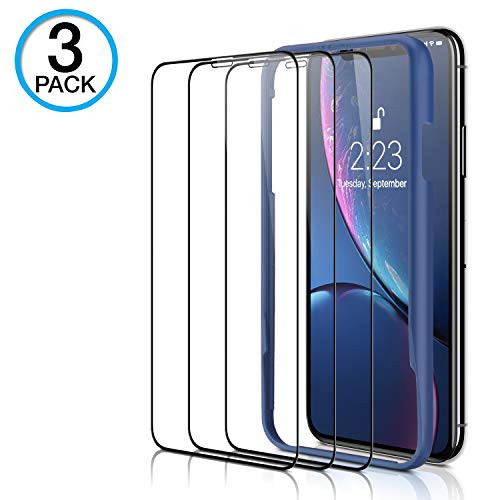 Besiva (3 Packs) iPhone Xs Max Screen Protector, Premium HD Clarity Edge to Edge Coverage Full Protection Tempered Glass Screen Protector(Guidance Frame Included)