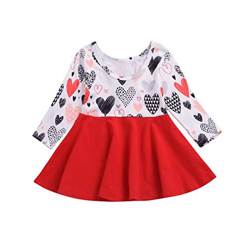 MODNTOGA Valentines Day Toddler Baby Girls Dress Outfits Heart Print Princess Party Tutu Skirt Ruffle Dresses Clothes Red 12034Years MODNTOGA Valentines Day Toddler Baby Girls Dress Outfits Heart Print Princess Party Tutu Skirt Ruffle Dresses Clothes Red 12034Years