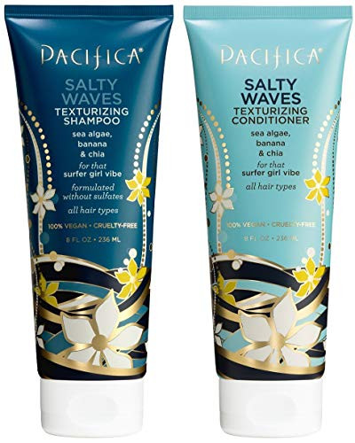 Pacifica Salty Waves Texturizing Shampoo and Conditioner Bundle With Vitamin B Algae and Banana 8 oz each
