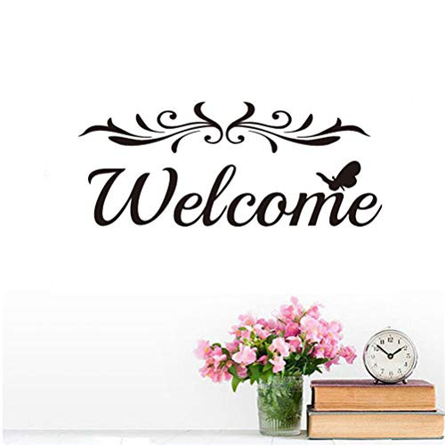 Wall Sticker Welcome Door Decal Butterfly Art Vinyl Decor Removable PVC Decoration for Home Room