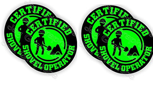 4 pieces SET  Certified SHOVEL OPERATOR  Hard Hat Sticker  Decal  Helmet Label Rude Funny