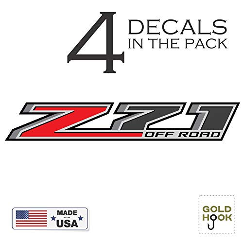 GOLD HOOK Z71 Off Road Decal  Replacement Sticker  Chevy Silverado  GMC Sierra  Truck 4x4