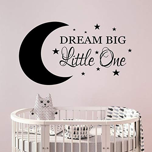 Nursery Wall Quote Wall Sticker Dream Big Little one Transfer Decal Bedroom Home Vinyl v034