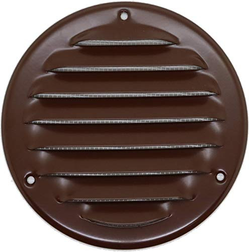 Vent Cover  Round Soffit Vent  Air Vent Louver  Grille Cover  Builtin Fly Screen Mesh  HVAC Ventilation 6 Inch Metal  Brown