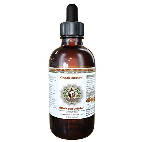 HawaiiPharm Calm Kitty Veterinary Natural AlcoholFree Liquid Extract Pet Herbal Supplement 2 oz