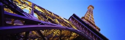Low angle view of Las Vegas Replica Eiffel Tower Paris Las Vegas Las Vegas Nevada USA Poster Print 36 x 12