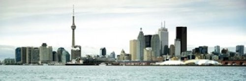 Skyscrapers at the waterfront CN Tower Toronto Ontario Canada Poster Print 18 x 6