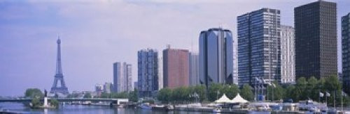 Posterazzi Skyscrapers at the waterfront background Seine River Eiffel Tower Paris IleDe France Poster Print 36 x 12 Posterazzi Skyscrapers at the waterfront background Seine River Eiffel Tower Paris IleDe France Poster Print 36 x 12