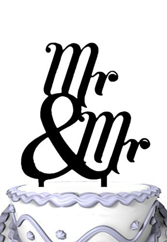 Meijiafei Script Mr and Mr Gay Wedding Cake Topper