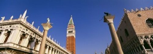 Low angle view of a bell tower St Marks Square Venice Italy Poster Print 36 x 13