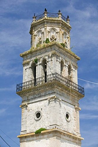 Bell Tower of St Nikolaos Church Kiliomeno Zakynthos Ionian Islands Greece Poster Print by Walter Bibikow 19 x 28