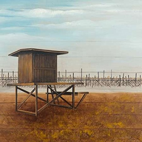 Posterazzi Collection Newport Beach Lifeguard Tower Poster Print by Atelier B Art Studio 24 x 24
