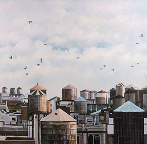 Posterazzi Collection Water Towers with Birds Poster Print by Atelier B Art Studio 12 x 12