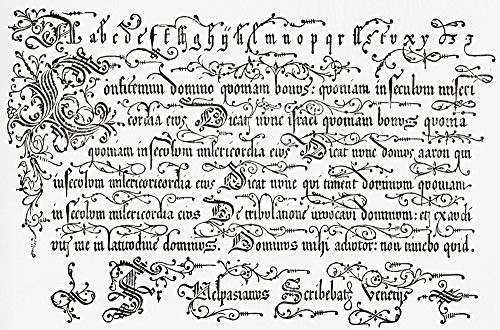 Posterazzi 19Th Facsimile From The Copy Book Of Vespanianus A 16Th Century Monk From The Strand Magazine Published 1894 Poster Print 19 x 12