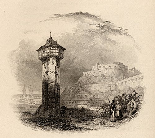 Posterazzi The Roman Tower In Thal Ehrenbreitstein Germany Engraved By Wallis From A 19Th Century Poster Print by by D Roberts 16 x 14