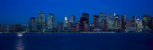 Posterazzi Panoramic view of Lower Manhattan skyline NY where World Trade Towers were located at sunset Poster Print 27 x 9