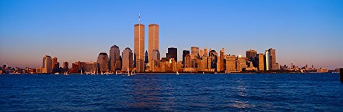 Posterazzi PPI161069S Panoramic view of lower Manhattan and Hudson River New York City skyline NY with World Trade Towers at sunset Poster Print 27 x 9 Posterazzi PPI161069S Panoramic view of lower Manhattan and Hudson River New York City skyline NY with World Trade Towers at sunset Poster Print 27 x 9
