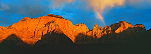 Posterazzi PPI161349S Low angle view of a mountain range Towers Of The Virgin Zion National Park Washington County Utah USA Poster Print 27 x 9