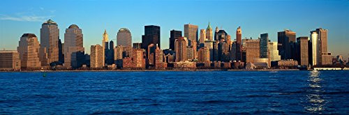 Posterazzi PPI161040S Panoramic sunset view of Lower Manhattan skyline NY where World Trade Towers were located Poster Print 27 x 9