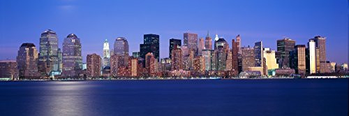 Posterazzi Panoramic sunset view of Empire State Building and Lower Manhattan skyline NY where World Trade Towers were located Poster Print 36 x 12