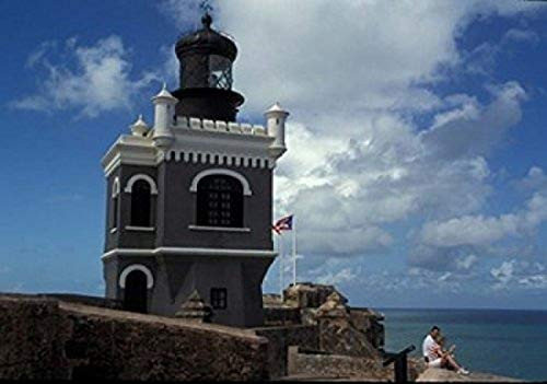 Tower at El Morro Fortress Old San Juan Puerto Rico Poster Print by David Herbig 24 x 18