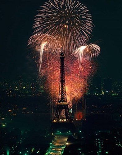 Fireworks Eiffel Tower Paris France Poster Print by Alex Bartel 12 x 15