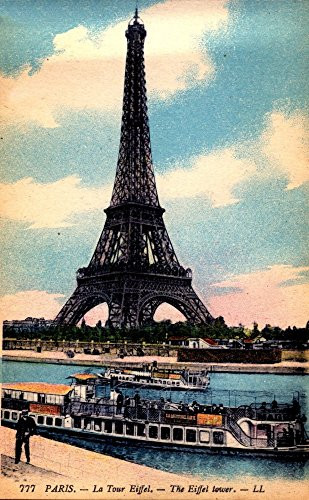 Postcard c1880 The Eiffel Tower Poster Print by Unknown 18 x 24
